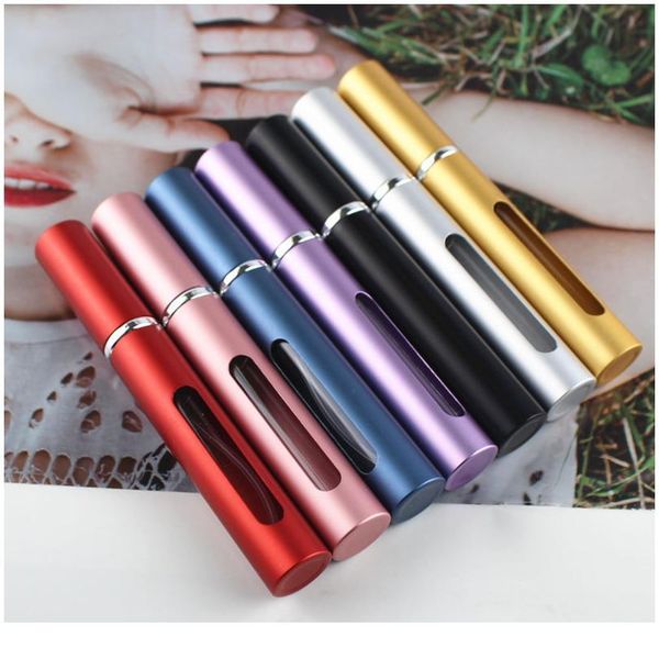 

5ml empty perfume glass bottle refillable aluminum spray makeup atomizer womens atomiser sprayer tra qyluyl