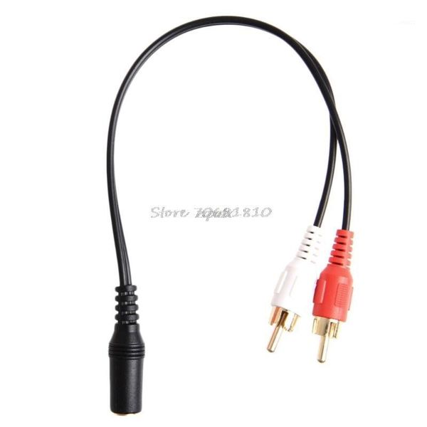 

3.5mm stereo female jack to 2 male rca plug audio y splliter conversion cable1