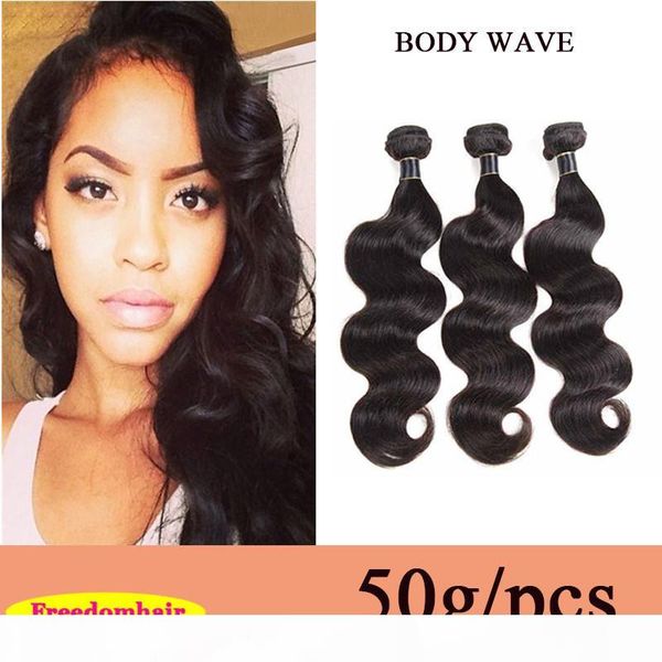 

100% бразильские малазийские virgin наращивание волос ткут natural black body wave волос соткать дважды уток тело волна утки волос