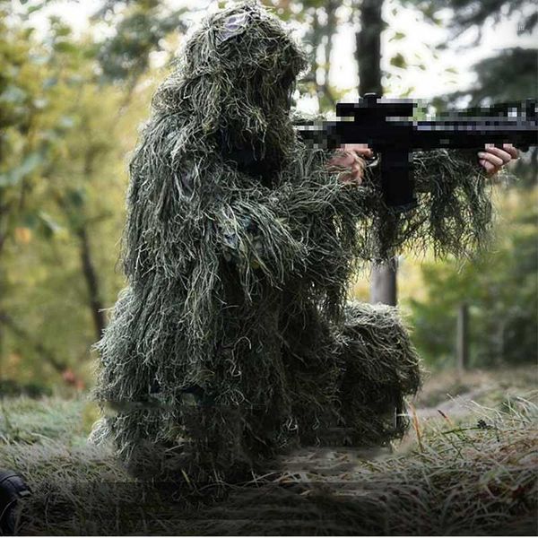 

camouflage tactical ghillie suit outdoor hunting combat cs shooting ghillie jacket bird watching camo clothes 5 sets1