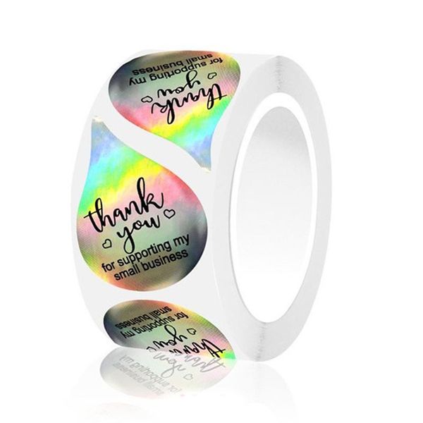 

500pcs laser thank you stickers gift sealing stickers festival gift decor labels sticker label