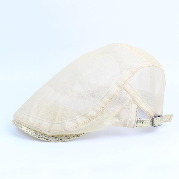 

new summer adjustable beret caps yarn weaving outdoor hat men outdoor visor peaked caps breathable flat cap boina wmtbms yyysports, Black;white