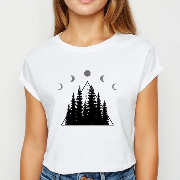 

new t shirt women mountain moon tshirt oversize spring summer prevalent tee white persionalized o-neck t-shirts