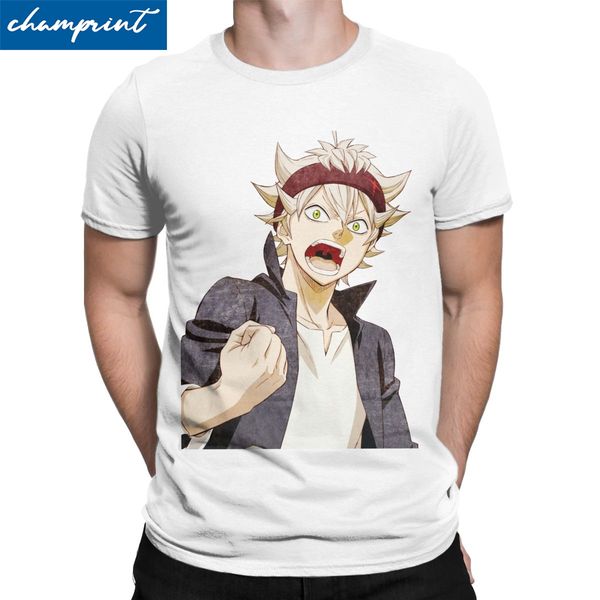 

men asta black clover japanese anime vintage pure short sleeve round collar plus size sport hooded sweatshirt hoodie men t shirt