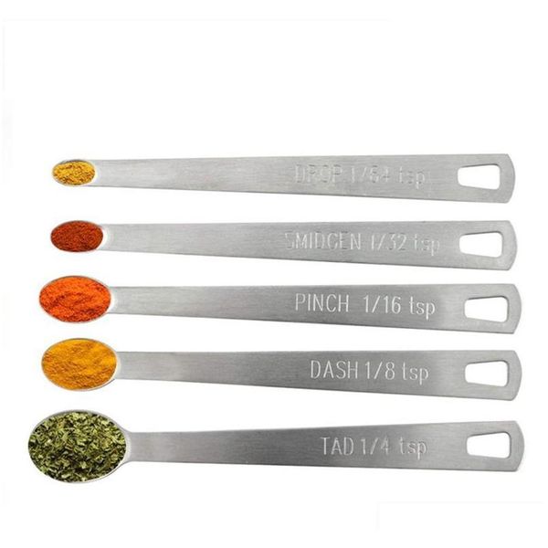 

5pcs/set stainless steel round measuring spoons kitchen baking tools for measuring liquid powder cake cooki jlllbs xhhair