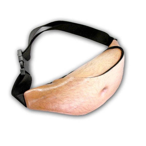 

the new creative fashion funny men waterproof fabric beer belly skin pu leather waist bag w3-128