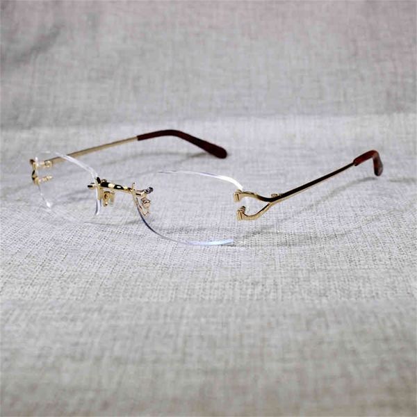 

80% off wholesale rimless sunglasses men oval clear eyeglasses metal frame square shades women for summer club outdoor eyewear, White;black