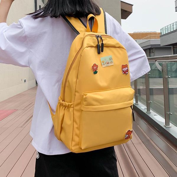 Backpack Fashion Girl College School Bag Casual Mulheres simples Pacagens de livros fofos para a adolescência ombro de viagem Rucksack1