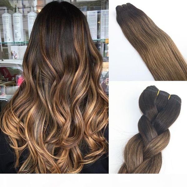 

выметание ombre dye #-# 8 браун высокого качества горячих продавая бразильского волос девственницы прямого человеческих волос weave extensio, Black