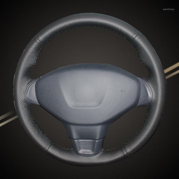 

car braid on the steering wheel cover for 301 hand-stitched auto braiding wheel covers car-styling interior accessory1