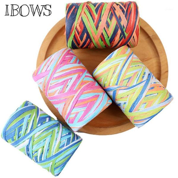 

80meters lafite rope 4colors mixed tag string gift flower packing ribbon wedding party decoration handmade crafts material1, Black;white