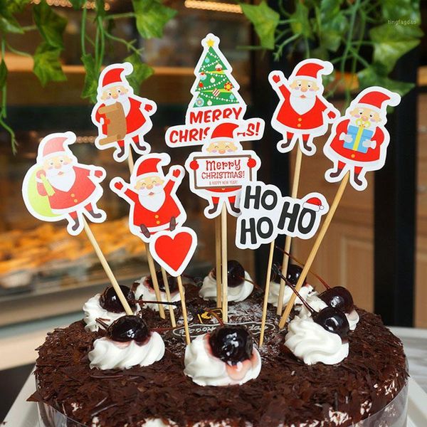 

christmas decorations 9pcs santa claus cupcake ers 2021 merry for home table ornaments happy year xmas decor1