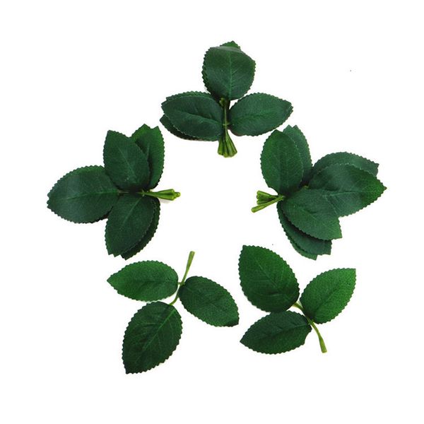 

factory 1000pcs green silk artificial flower vine for wedding home decoration diy rose leaves