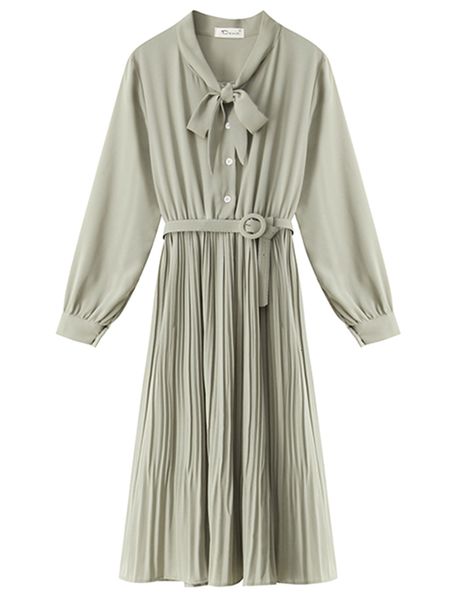 

elegant female in solid-colored high-quality chiffon fashions tall waist long sleeve long-legged arch worn h0092, Black;gray