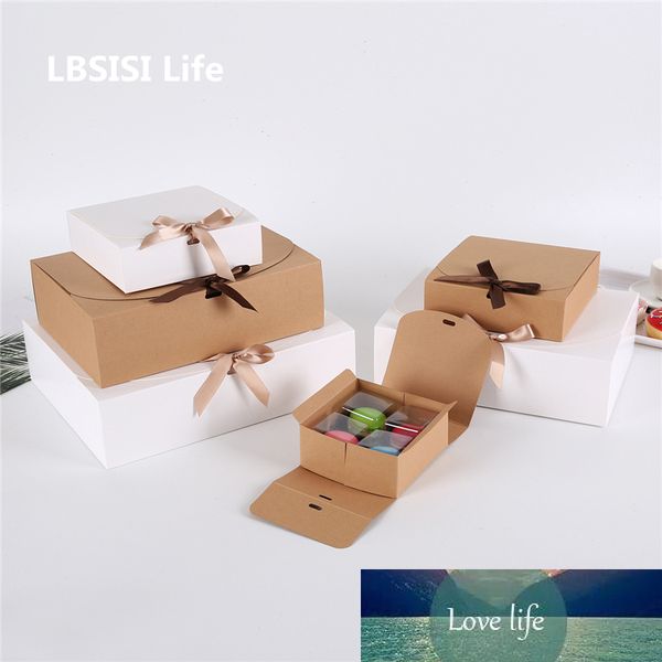 LiSisi Life 10pcs Caixa de Pão de Chocolate Burthday DIY Handmade Pacote de Presentes Bolo Caixas De Bolo e Embalagem Favor Criança Com Fita