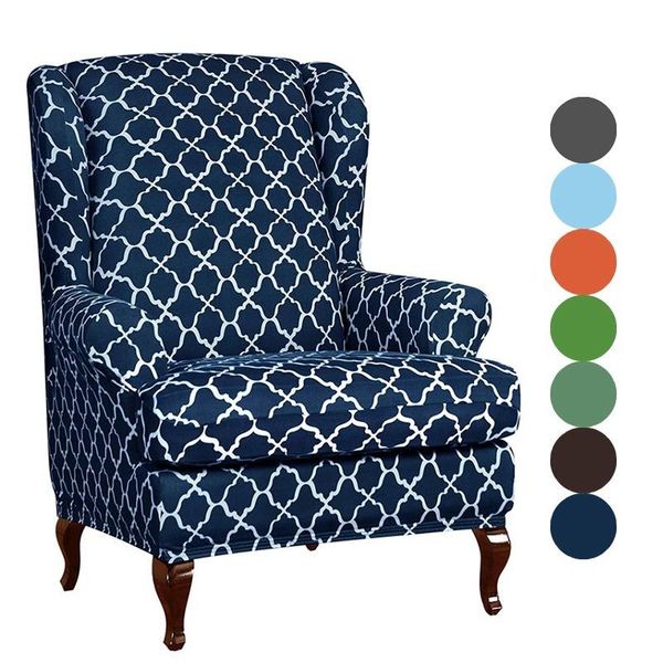 

2pcs/set wingback armchair cover elastic sloping wing back sofa cover all-inclusive sofa couch slipcover for wedding banquet