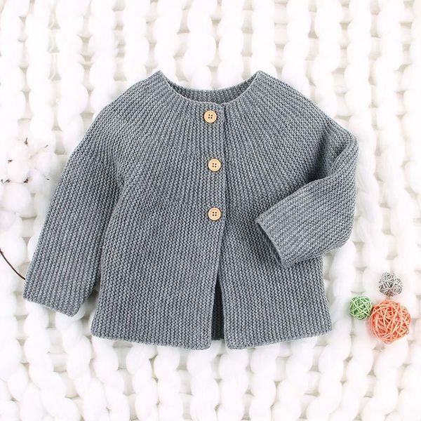 

2021 spring autumn baby girls sweater cardigans long sleeve newborn knitted jackets toddler infant boys knitwear coats bc529, Blue