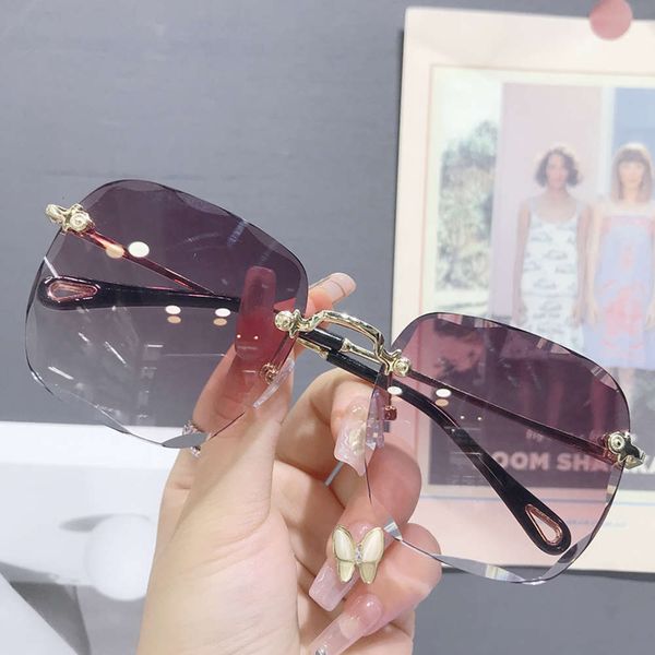 

rimless new fashion sunglasses sunglasses women's in 2020, White;black