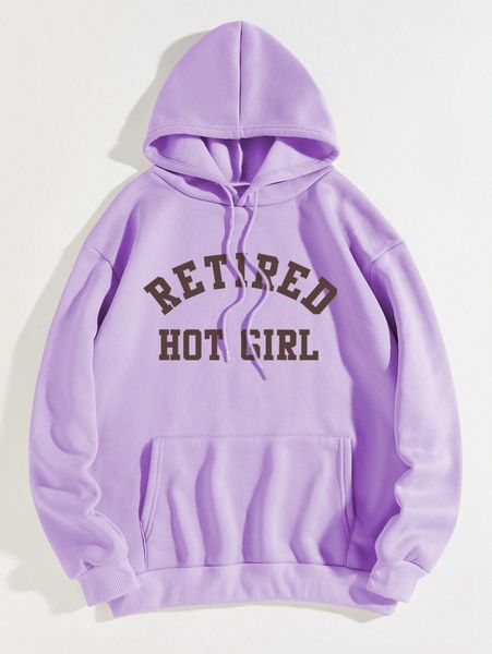 

letter graphic drawstring thermal lined hoodie c1q8#, White;black