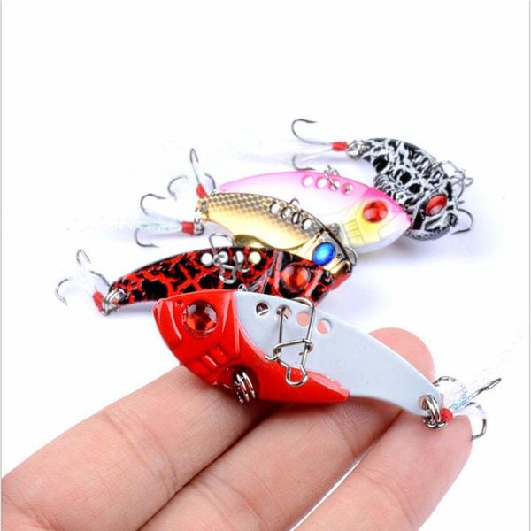 

5pcs/lot metal vib 11g/5.5cm fishing lure spoon bait hard crankbait with feather cicada vib fishing tackle wobbler qylojm