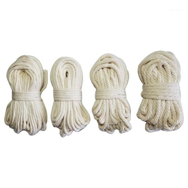 

thicker 100% natural cotton rope 3mm-6mm twine macrame cords tag hang handmade accessory diy1, Black;white