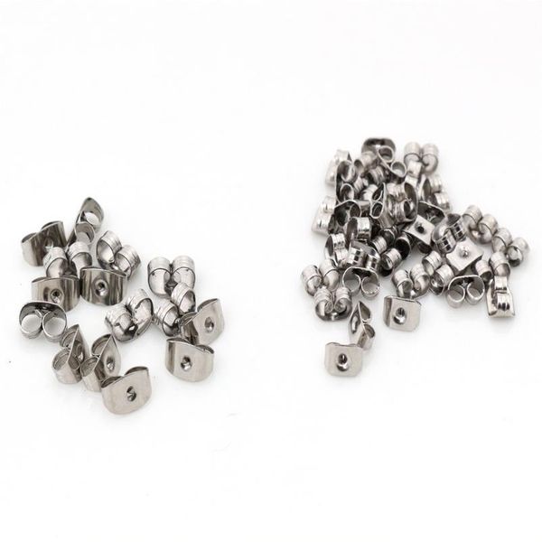 

100pcs/lot stainless steel gold plated earring back plug earring settings base ear studs back ser w bbyrhn, Black