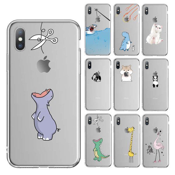

3own vip cartoon transparent cover, vip 11 pro max 7 8 6 6s plus x xr xs max animal cartoon soft covercf1