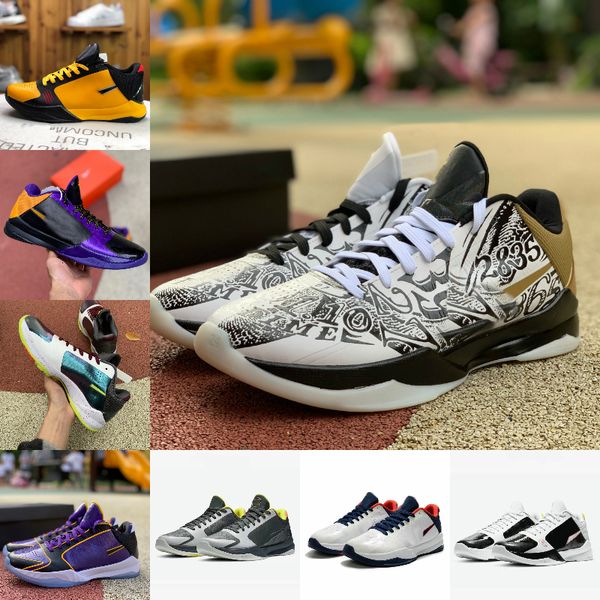 

2021 zk5 kb5 5s bruce lee protro basketball shoes 5x champ big stag lakers purple gold 2k20 chaos mamba zoom zk 5 v mens sneakers