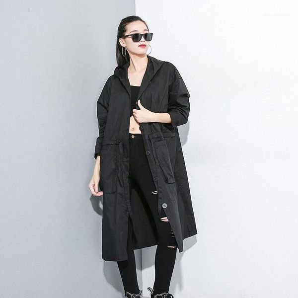 

women's trench coats turn-down collar casual spandex womens clothing long coat women black styles woman autumn 2021 with pocket1, Tan;black