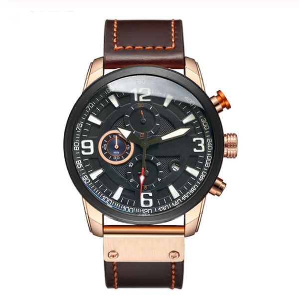 

relógio luxury men watch self-winding military skeleton automatic designer leather strap pilot wrist watch classic mechanical black wa givn, Slivery;brown