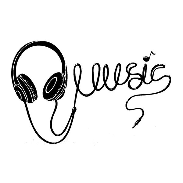 

15.8cm*10.3cm music headphones earphones rock pop black/silver car sticker c22-0612