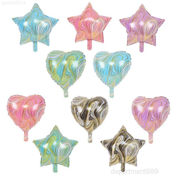 

a-agate 18 inch heart-shaped round five-pointed star aluminum foil balloon birthday decoration ball owd2987