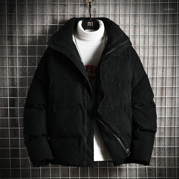 

men's down & parkas 2021 winter plus size corduroy men's jacket casual bubble jacket1, Black