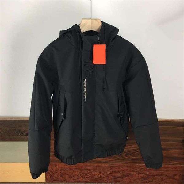 

мужская куртка вниз с капюшоном толстое пальто ветровка письмо printed длинные рукава куртки письмо молнии и бюст особый стиль пальто m-4xl, Black;brown