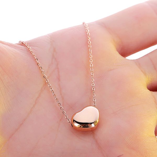 

ty356 simple love titanium necklace female stainless steel clavicle chain pendant q1113, Silver