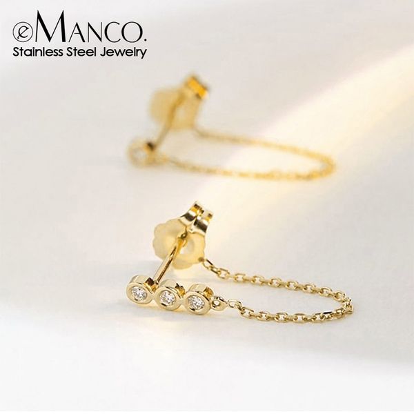 

e-manco trendy korean earrings for women classic luxury chain hanging earings dangle drop earrings fashion jewelry y200323, Golden