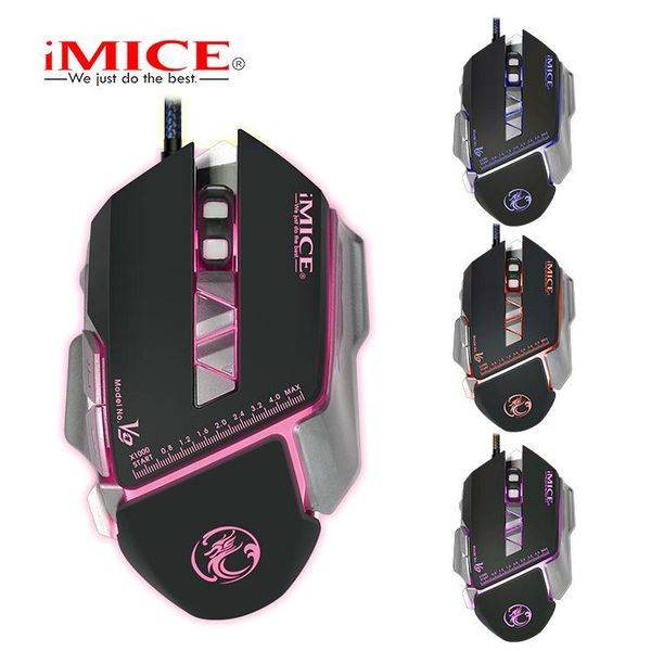 

keyboard mouse combos imice v9 wired gaming four colors light chicken macro programming self-definition aggravate 7 button