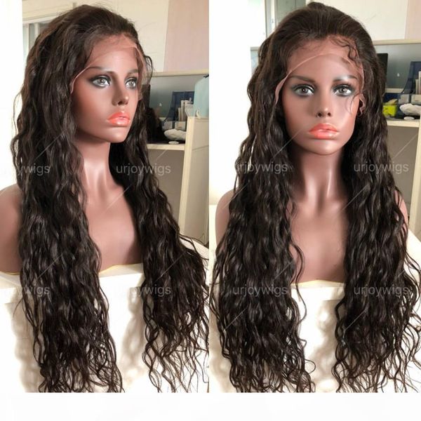 

lace front wig 13x6 long parting preplucked hairline 9a grade virgin brazilian human hair wigs natural wave full lace wig for black wome, Black;brown