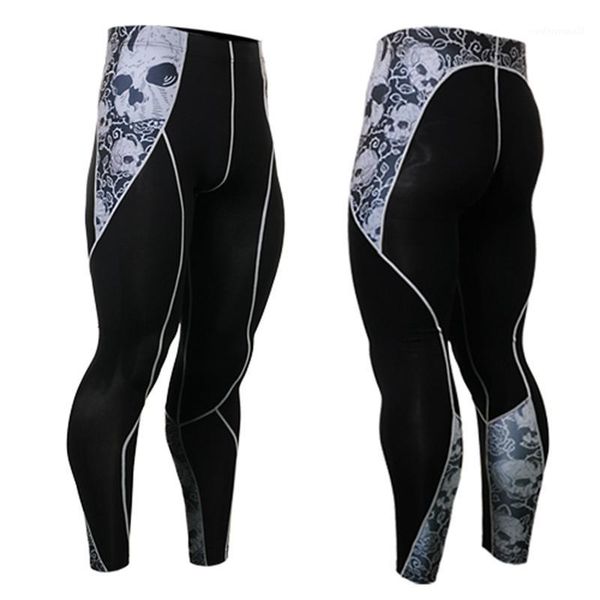 

men's pants men fitness joggings running tights trouser high elastic compression sports leggings quick dry ankle length gym 20211, Black