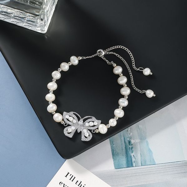 

lightcelebrity natural freshwater pearl flash diamond ins small design zircon bracelet braceletadjustable lightcelebrity natural freshwater, Golden;silver