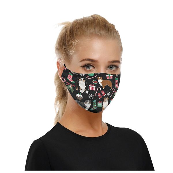 

2021 последние фильтр рождество маски выражение 30 # взрослые новая washable can печать be размещенные загрязнение респиратор обложка пылеза