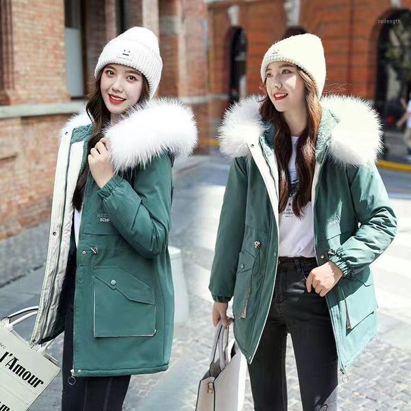 

fund of 2020 cotton whom long cotton-padded jacket winter han edition add wool sent to overcome with thick warm coat1, Black