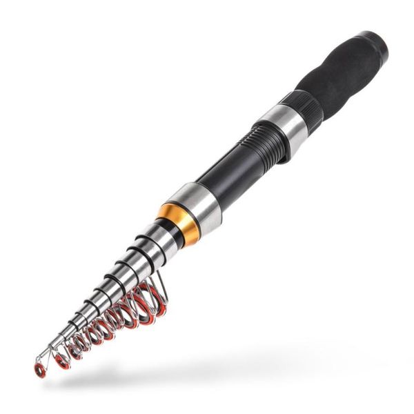 

portable mini fishing rods glass fiber spinning fishing rod short sea rods spinning pole new