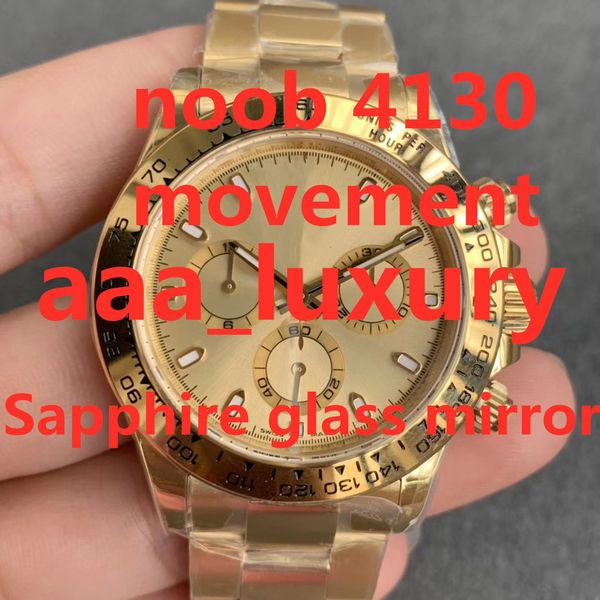 

n orologio di lusso 904l fine steel 40mm diameter 4130 movement watches montre de luxe timing waterproof men's watch, Slivery;brown