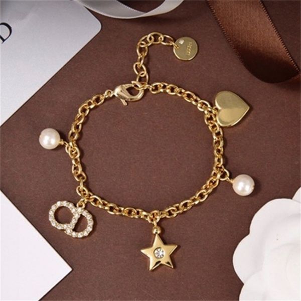

85% off factory clearance new full diamond pearl star heart bracelet female personalized fashion simple jewelry, Black