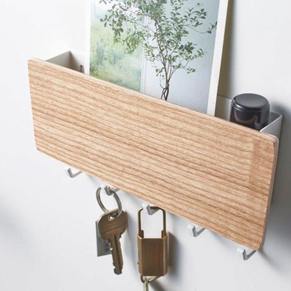 

wall-hung type wooden decorative wall shelf sundries storage box prateleira hanger organizer key rack1