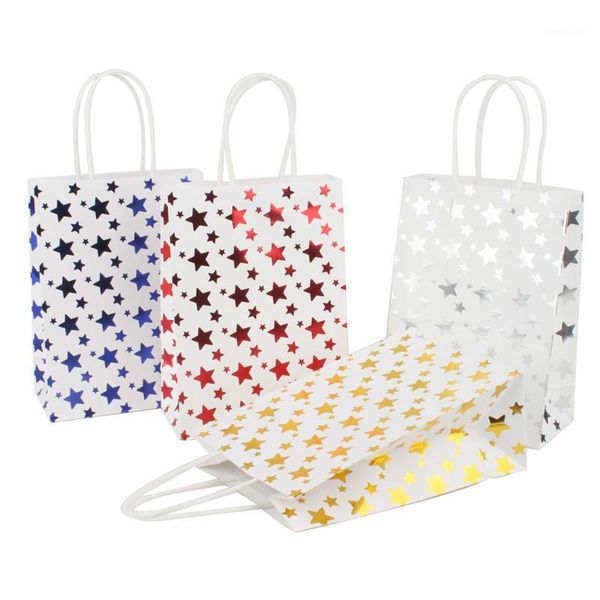 

1pc paper gift bag fashion creative mini stars printing gift bag with handles wedding birthday party decoration event supplies1