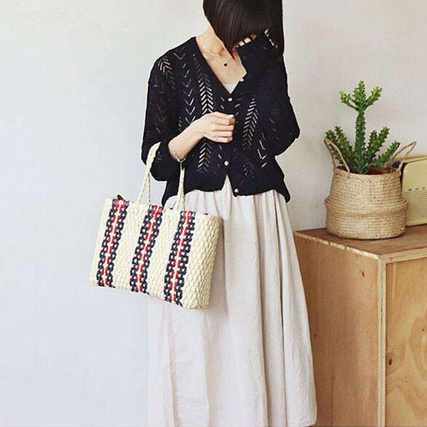 

bags women retro wicker lady handbag shoulder bag straw vintage fashion purse box /by