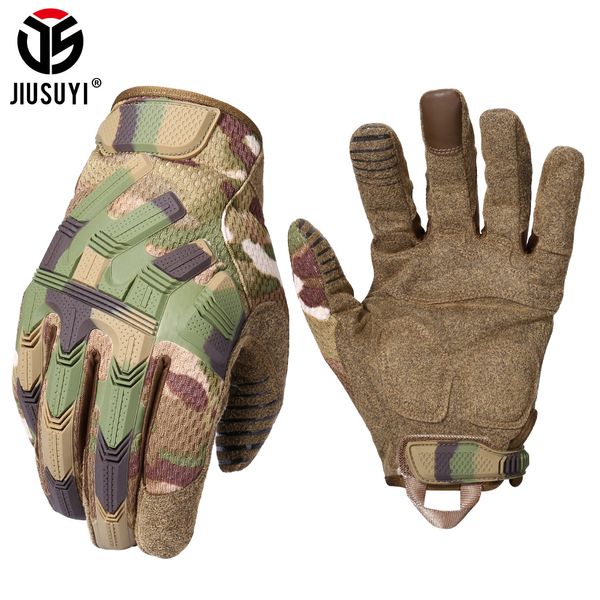 

tactical army full finger gloves touch screen military paintball airsoft combat rubber protective glove anti-skid men women new 201021, Blue;gray