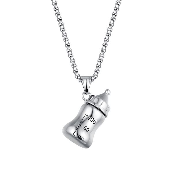 

hip hop personality male and female bottle pendant minority design clavicle necklace fashion couple, Silver